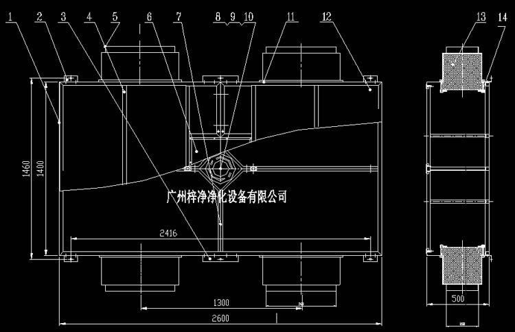 Ⅲ級(jí)手術(shù)室送風(fēng)天花方案設(shè)計(jì)圖CAD制作